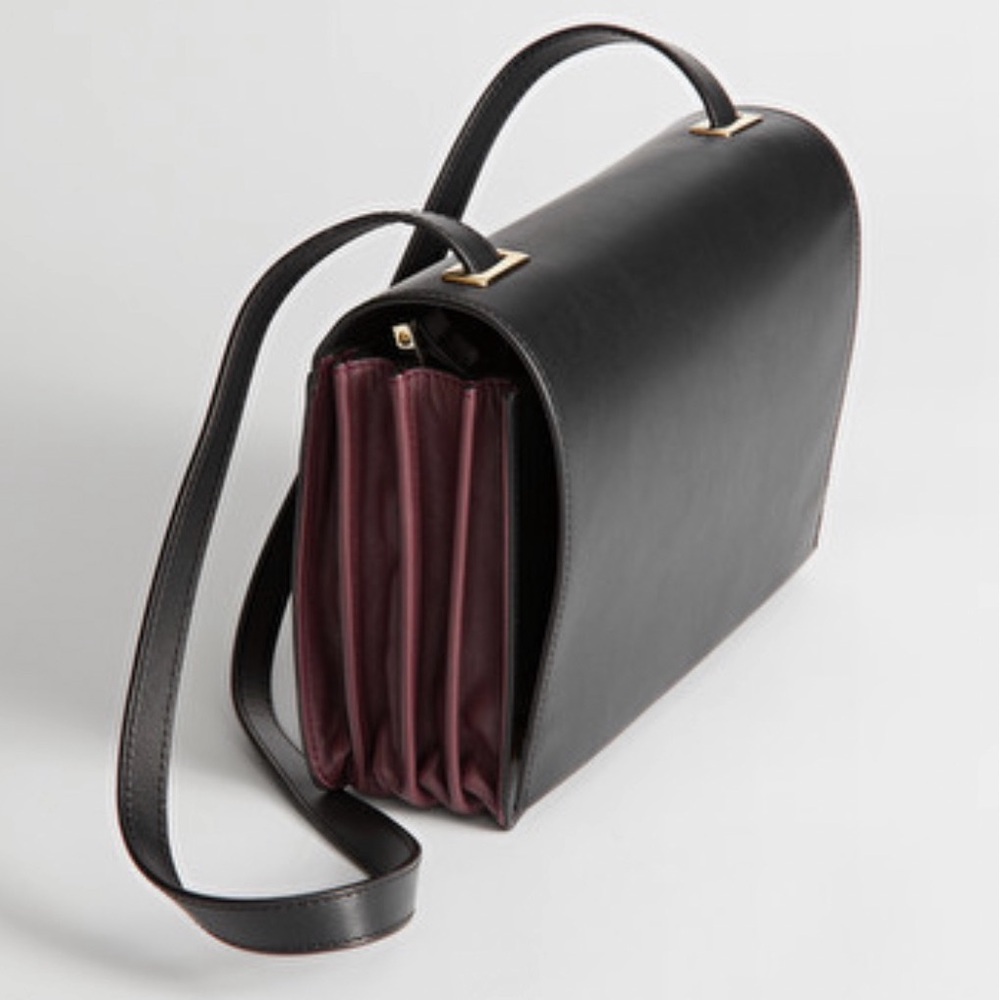 & Other Stories Black and Burgundy Crossbody Bag
